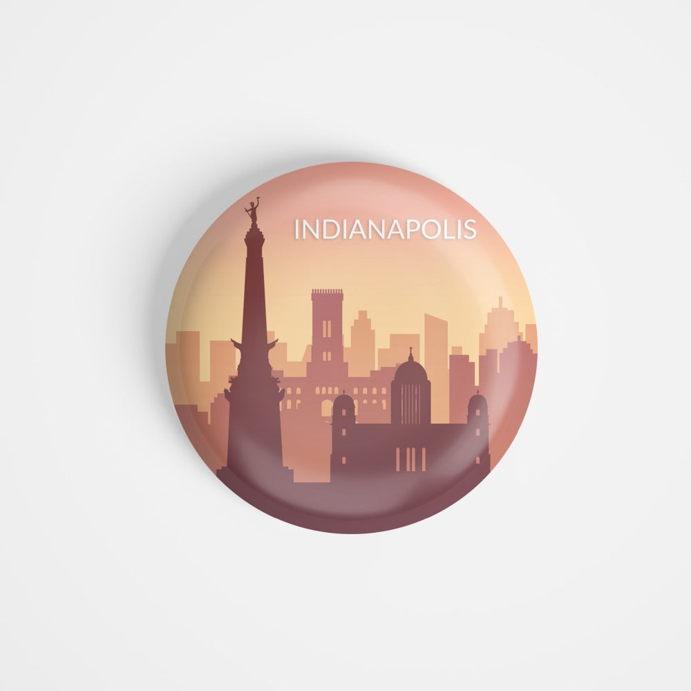 dhcrafts Round Fridge Magnet Multicolour U.S.A Indianapolis Glossy Finish Design Pack of 1 (58 mm)